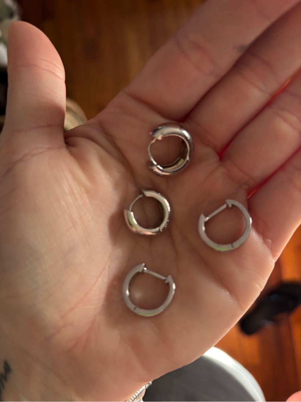 Sterling Silver Huggie Hoop Earrings (Set of 4)